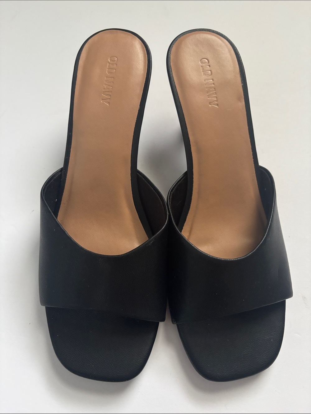 Old Navy Black and Tan Slide Mules
